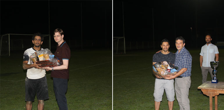Nella foto Bosoni, miglior portiere, e Musliju, capocannoniere