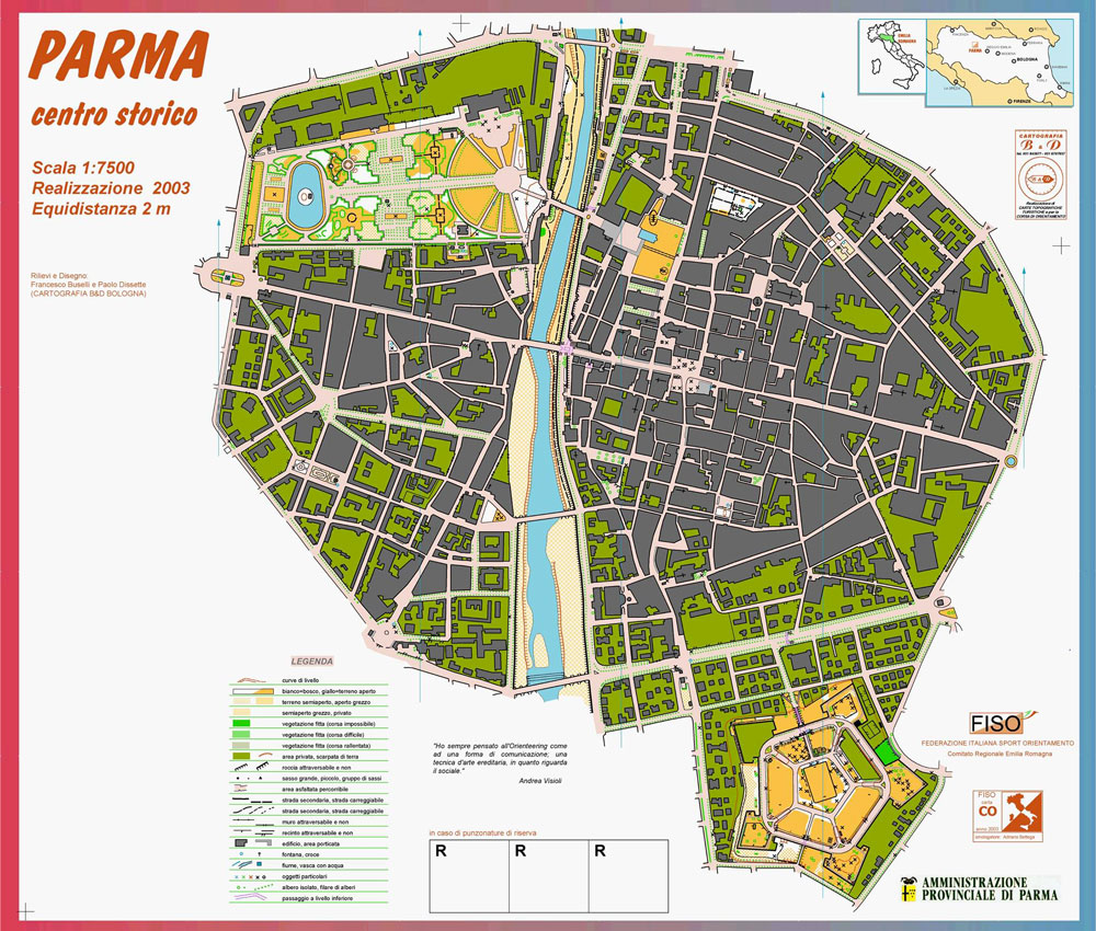 Nella foto la mappa che sarà utilizzata per l'allenamento 