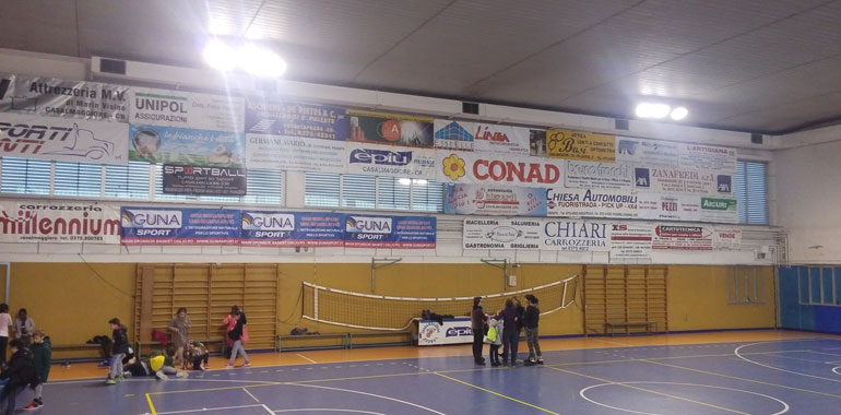 Nella foto la parete fronte tribuna dopo il restyling