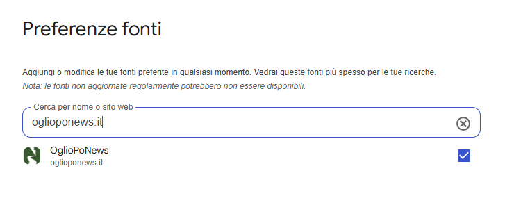 OglioPoNews sempre con te: inserisci il nostro sito tra le fonti preferite di Google